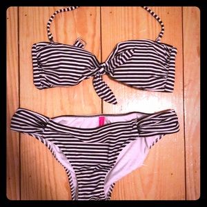Striped Victoria’s Secret Bikini - Black and White